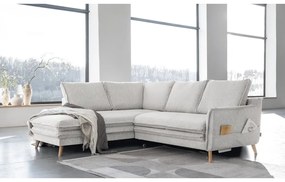 Bézs kinyitható sarokkanapé (bal oldali) Charming Charlie – Miuform