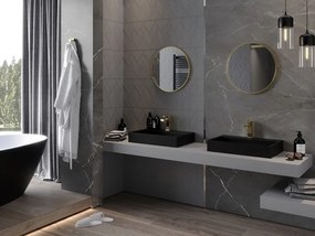 Mexen Loft fürdőszobai kerek tükör 40 cm, arany keret - 9850-040-040-000-50