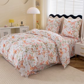 Mikroszálas ágyneműhuzat ORANGE BUTTERFLY fehér Ágyneműhuzat mérete: 2 db 70 x 80 cm | 160 x 200 cm