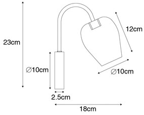Klasszikus arany fali lámpa üveggel - Elien