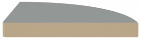 4 db szürke MDF lebegő sarokpolc 35 x 35 x 3,8 cm