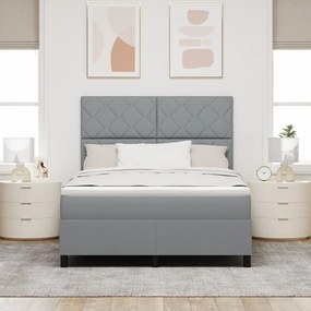 Boxspring ágy matrac világosszürke 160x200 cm szövet