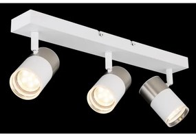 Globo 57851-3 - Spotlámpa BRISBON 3xGU10/25W/230V fehér/króm