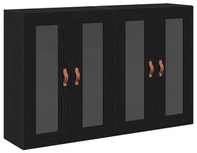 Fali Szekrények 2 db Fekete Tölgy 69,5x34x90 cm Gyártott Fa