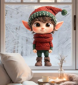 Dekoráció karácsonyi matrica manó ablak üveg fal XXL dekoráció