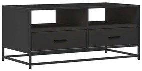 Fekete szerelt fa és fém dohányzóasztal 100 x 50 x 45 cm