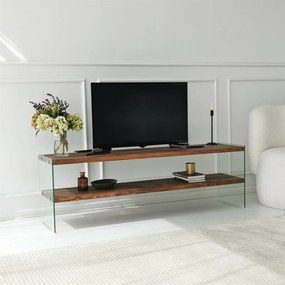 Aqua üveg TV-állvány, gesztenye, 140 cm