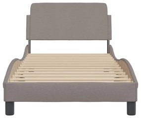 tópszínű szövet ágykeret fejtámlával Dover 90x190 cm