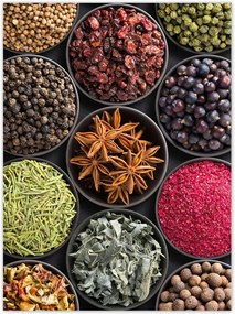 Poszterek 100x135 Fűszertartó tálak gyógynövények