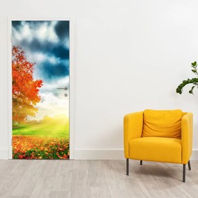 Fotótapéta ajtóra - Napfényben fürdő táj (95x205cm)