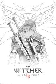 Plakát The Witcher - Geralt Sketch, (61 x 91.5 cm)