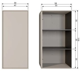 Krémszínű borovi fenyő moduláris szekrény 50x110 cm Daily – vtwonen