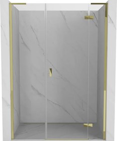 Mexen Mist-H L jobbos nyíló zuhanyajtó 160 cm, áttetsző, arany - 8A5L-160-001-50-00-P