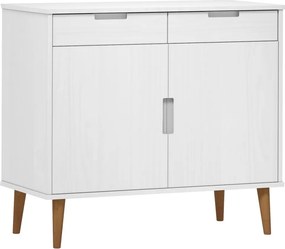 vidaXL MOLDE fehér tömör fenyőfa tálalószekrény 90 x 40 x 80 cm