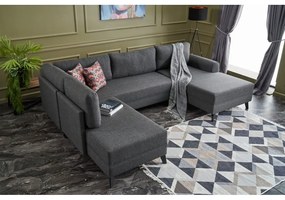 Antracitszürke sarokkanapé (U alakú) Belen – Balcab Home