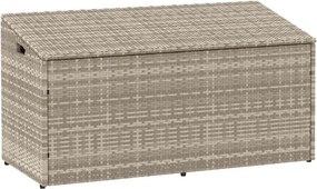 Világosszürke Polyrattan Kerti Tárolóláda 110X50X58 Cm
