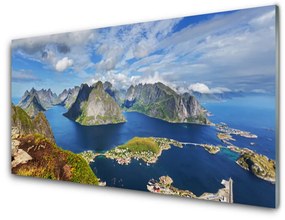 Akrilüveg fotó Hegyi táj tenger Bay 120x60 cm
