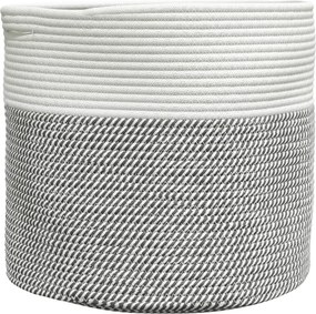 vidaXL szürke és fehér pamut tárolókosár Ø40 x 35 cm