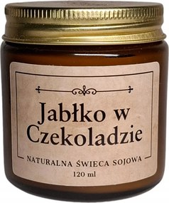 Szója illatgyertya 120 ml Alma-csokoládé kanóc kézzel készített