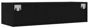 TV szekrény LED világítással fekete tölgy 100X35,5x25 cm
