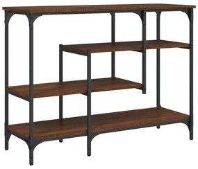 barna tölgyszínű tálalóasztal polcokkal 100 x 35 x 75 cm