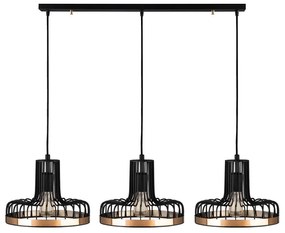 Fekete-rézszínű függőlámpa fém búrával Fellini – Opviq lights