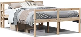 vidaXL tömör fenyőfa ágy időseknek fejtámlával 160 x 200 cm