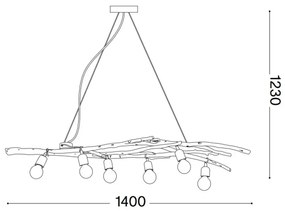 Ideal Lux - Csillár zsinóron DRIFTWOOD 6xE27/60W/230V gujávafa