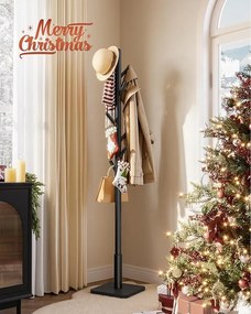 Álló tömörfa ruhafogas magassági beállítással fekete színben