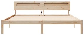Ágykeret Barna 200 x 200 cm Tömör fenyőfa és Tömör fenyőfa