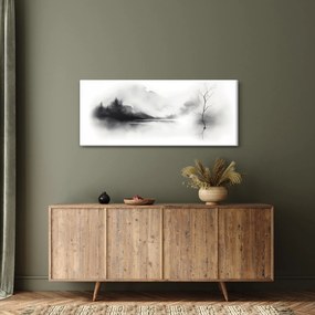 Kép - Tintafestmény tájkép (120x50 cm)