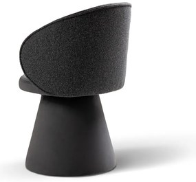 Sötétszürke bársony fotel Inez – Micadoni