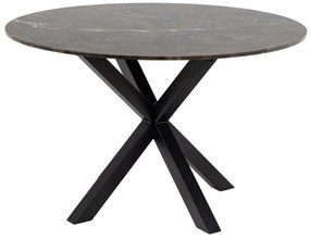 Asztal Oakland 799Fekete, Barna márvány, 76cm, Márvány, Fém