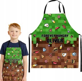 Iskolai Ifjúsági Konyhai Kötény Full Print Név 7-12 év Pixelek