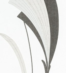 Fekete legyező mintás tapéta (6736-20)