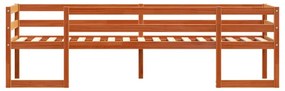 viaszbarna tömör fenyőfa gyerekágykeret 90 x 200 cm