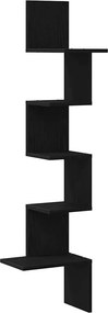 vidaXL fekete forgácslap fali sarokpolc 32x32x127,5 cm