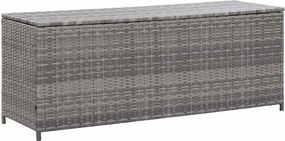 Szürke Polyrattan Kerti Tárolóláda 150 X 50 X 60 Cm