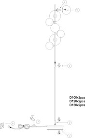 ONLI - Állólámpa PALOMA 7xG9/10W/230V arany