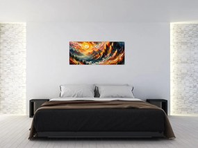 Kép - Hegyek, melyeket napfény ölel (120x50 cm)