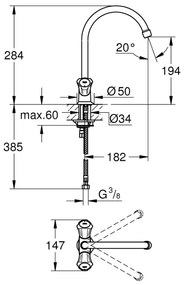 GROHE 31831001 - COSTA L mosogató csaptelep, fényes króm