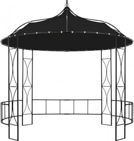 Antracitszürke kerek pavilon 300 x 290 cm