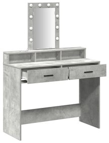 Sminktükör LED világítással Beton Szürke 100x41x140 cm
