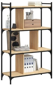 4 szintes sonoma tölgy színű fa könyvespolc 76 x 32 x 123 cm