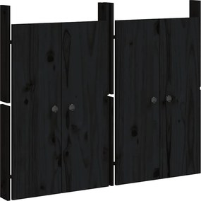 vidaXL 2 db fekete tömör fenyőfa MEPPEL kültéri konyhaszekrény ajtó 50x9x82cm