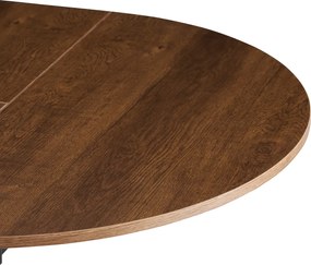 Kihúzható étkezőasztal, sötét tölgy/fekete, 100x100-140x75 cm, ABERO TYP 1