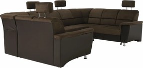 Ülőgarnitúra, textilbőr barna/szövet barna, SANTIAGO U