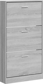 vidaXL szürke sonoma színű szerelt fa cipősszekrény 59x17x108 cm