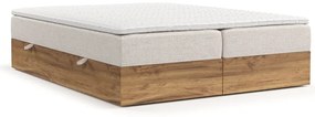 Bézs-natúr színű ágyneműtartós boxspring ágy 180x200 cm Faro – Maison de Rêve