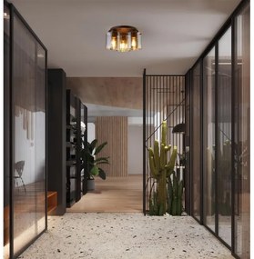 Searchlight 88911-3MO - SWEDEN mennyezeti lámpa 3xE27/60W/230V Ø39 cm barna/füst